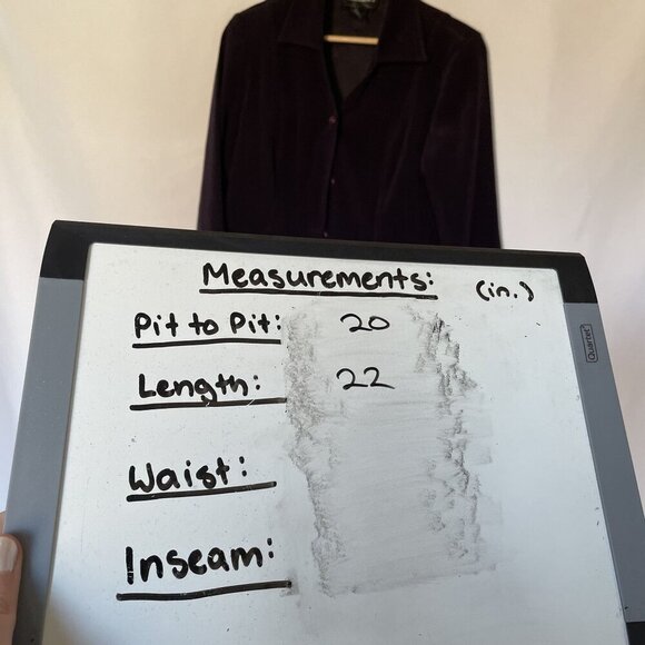 Requirements purple velvet texture women's size S business casual blazer buttons - Picture 6 of 7